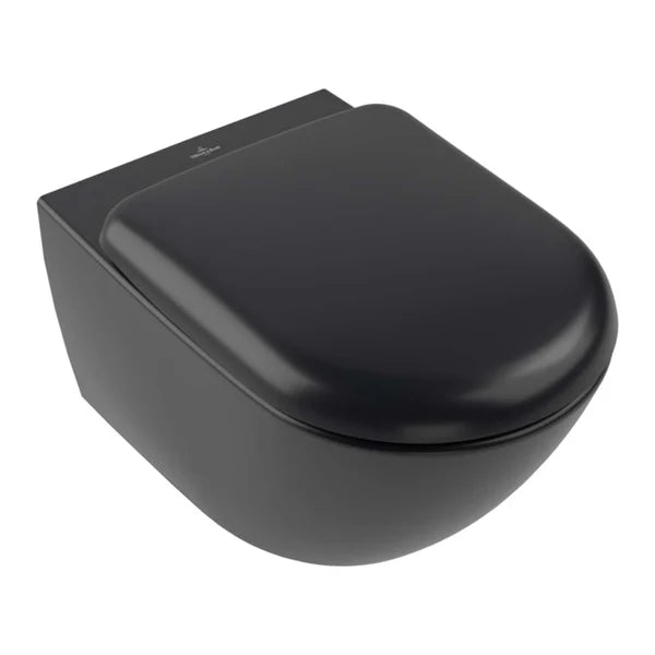 Villeroy & Boch Antao Rimless Wall Hung CeramicPlus Toilet - Pure Black