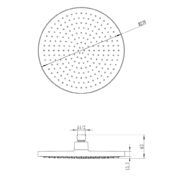 Villeroy & Boch Soho Overhead Shower - Brushed Gold