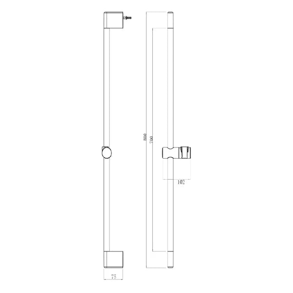 Villeroy & Boch Soho Trio 110/800 Rail Shower Set - Brushed Nickel