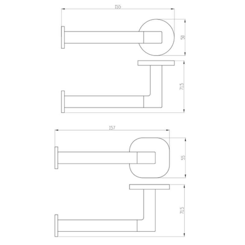 Villeroy & Boch Architectura Left Hand Faced Toilet Roll Holder - Brushed Nickel